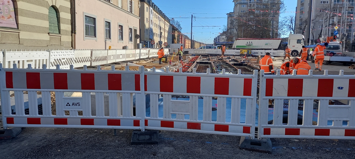 Bau der Tram-Westtangente